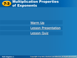 8.03 - Multiplication Property of Exponents
