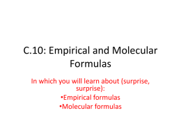 C.10: Empirical and Molecular Formulas