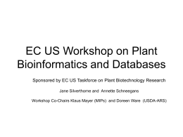 EC US Workshop on Plant Bioinformatics and Databases