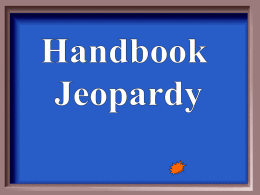 Blank Jeopardy Game - PGHS