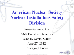 Nuclear Installations Safety