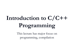 Introduction to C/C++ Programming