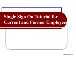 Single Sign On Tutorial for Non Benefit Eligible Employee