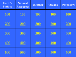 100 Earth`s Surface Natural Resources Weather