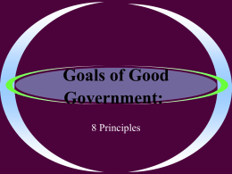 Goals of Good Government