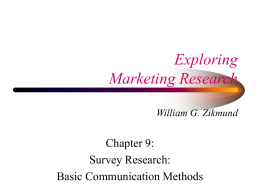 Survey Research: Basic Communication Methods