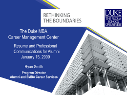 view slides - Duke University`s Fuqua School of Business