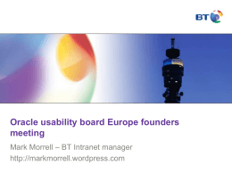Oracle usability board Europe founders meeting