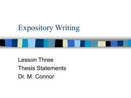 Expository Writing