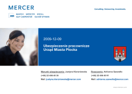 Mercer (Polska) Sp. Z o.o. Metodologia działań