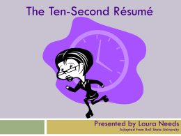 10-second-resumelln - e-Portfolio of Laura Needs
