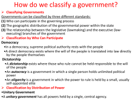 How do we classify a government?