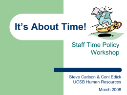 It`s About Time - UCSB Human Resources