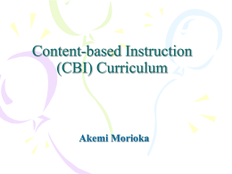 Content-based Instruction (CBI) Curriculum in Japanese Language