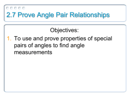 2.7 Angle Pair Relationships