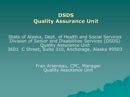 DSDS Quality Assurance Unit