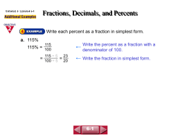 Fractions, Decimals, and Percents (6-1b).