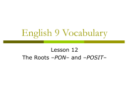 English 9 Vocabulary