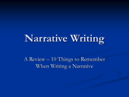 Narrative Writing PowerPoint