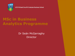Week 1 - UCD Michael Smurfit Graduate Business School