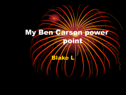 My Ben Carson power point