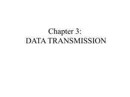 Chapter 2: DATA TRANSMISSION
