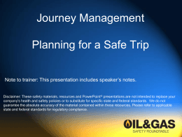 Journey management