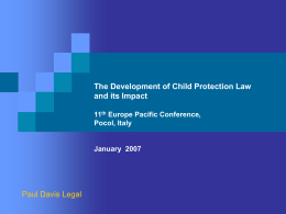 The Development of Child Protection Law and its Impact An