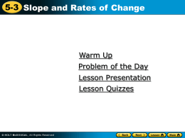 Lesson 3-Slope and Rate of Change