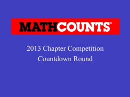 CHAPTER Countdown 2013