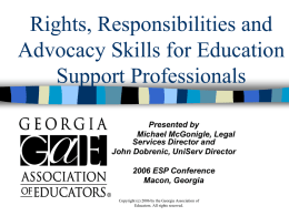 Legal Rights for Education Support Professionals
