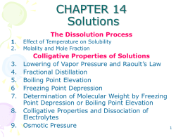 Colligative Properties of Solutions
