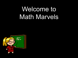 Welcome to Math Marvels