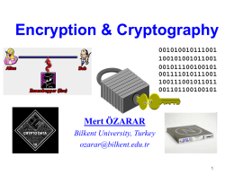 Encryption and Cryptography - Department of Computer Engineering