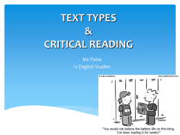 text types slideshow ENG ST 2014