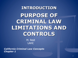 Purpose of Criminal Law