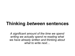 Thinking between sentences – Biology
