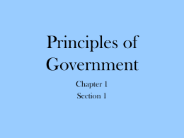 1 Principles of Government