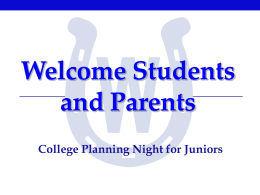 Welcome Students and Parents