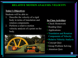 Relative motion of RB
