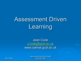 Assessment driven learning (presentation)