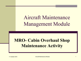 Chap 14 MRO- Cabin Overhaul Maint activity