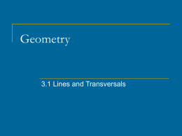 3.1 Lines and Transversals