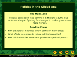 Lesson 15-3: Politics in the Gilded Age