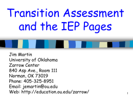 Transition Assessment PowerPoint Handout (must print for video conf)