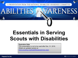 Essenfials in Serving Scouts with Disabilifies