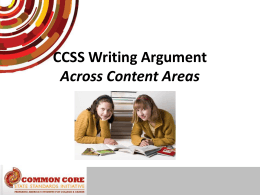 Writing Arguments Across the Curriculum  - Clare
