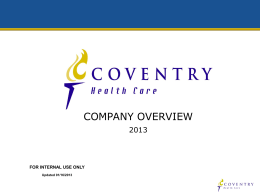 Acquired Group Health Plan - Coventry Workers` Comp Services