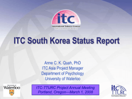 ITC South Korea Status Report