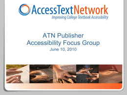 ATN Recommendations for Accessible Publishing